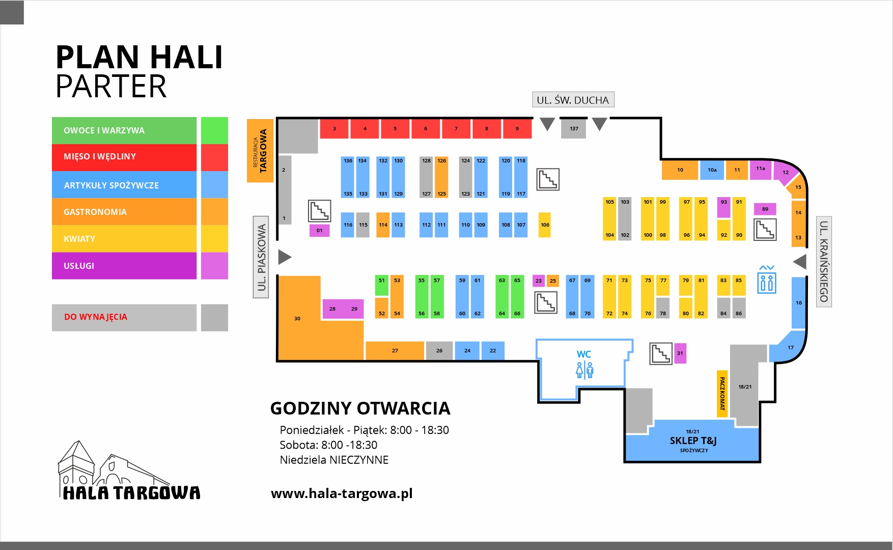 Plan hali | Hala Targowa we Wrocławiu